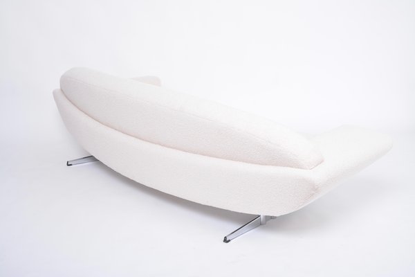 Mid-Century White Teddy Fur Capri Sofa attributed to Johannes Andersen, 1960s-FN-1386651