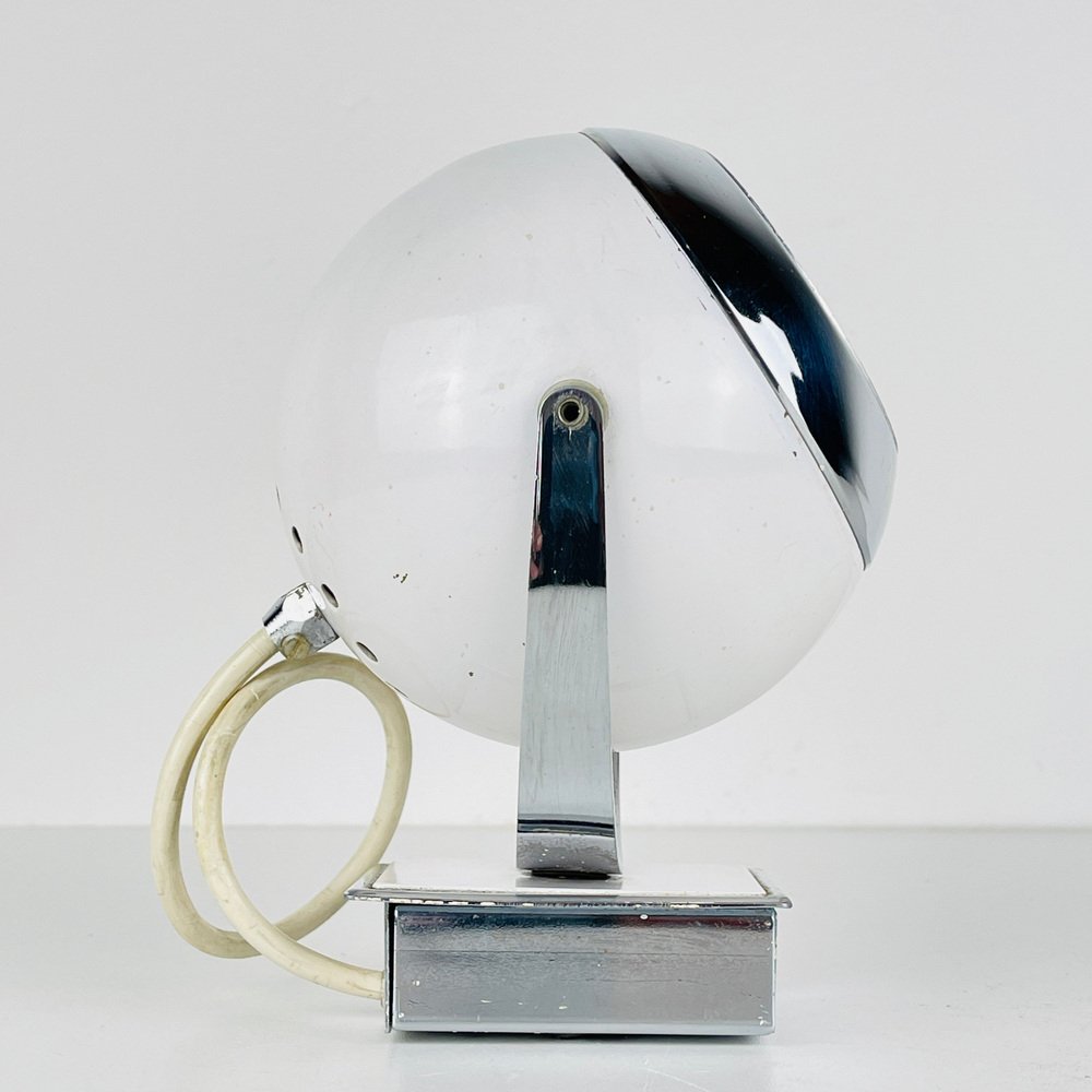 Mid-Century White Wall Lamp Eyeball, Italy, 1960s