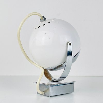 Mid-Century White Wall Lamp Eyeball, Italy, 1960s