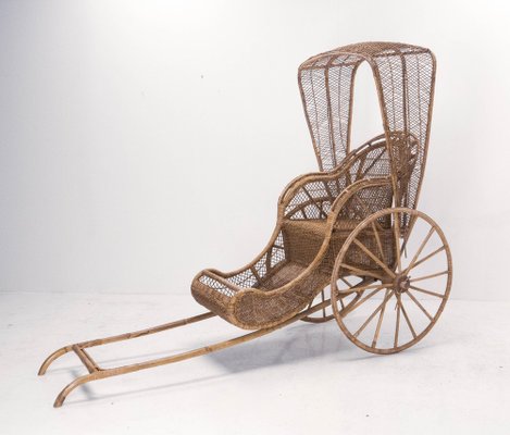 Mid-Century Wicker and Bamboo Rickshaw, Philippines, 1970s-RIU-1329308