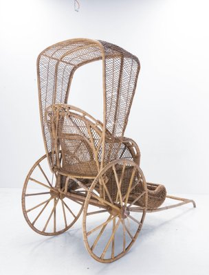 Mid-Century Wicker and Bamboo Rickshaw, Philippines, 1970s-RIU-1329308