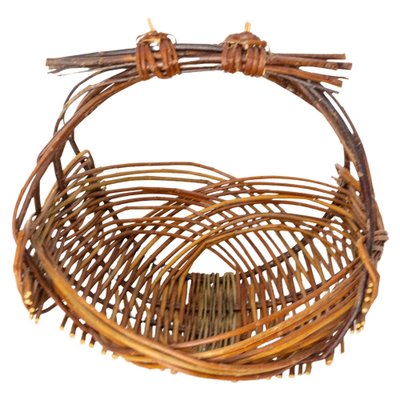 Mid-Century Wicker Basket Centerpiece, France, 1950s-RIU-1418907