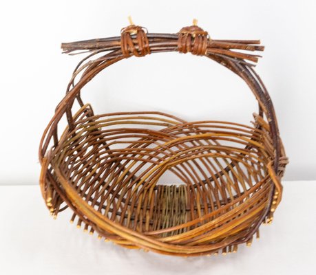 Mid-Century Wicker Basket Centerpiece, France, 1950s-RIU-1418907