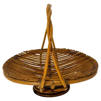 Mid-Century Wicker Basket Fruit Basket, France, 1950s-RIU-1447579