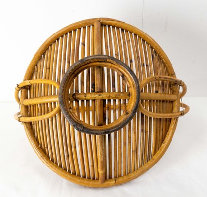 Mid-Century Wicker Basket Fruit Basket, France, 1950s-RIU-1447579