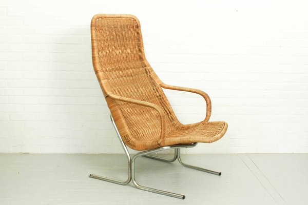 Mid-Century Wicker Lounge Chair by Dirk Van Sliedregt for Jonker Brothers, 1960s-ZA-1378525