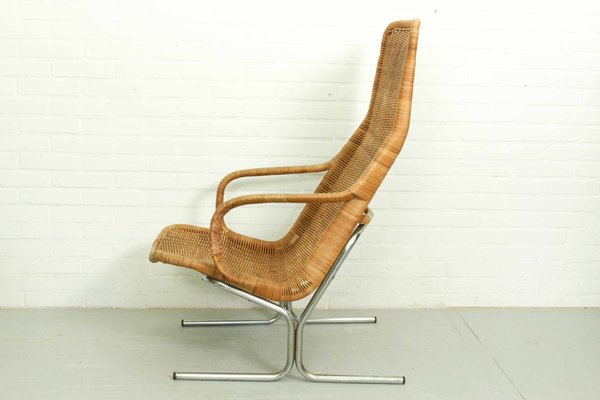 Mid-Century Wicker Lounge Chair by Dirk Van Sliedregt for Jonker Brothers, 1960s-ZA-1378525