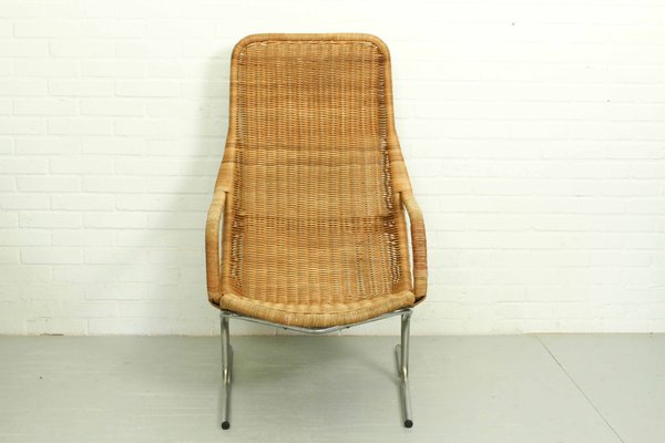 Mid-Century Wicker Lounge Chair by Dirk Van Sliedregt for Jonker Brothers, 1960s-ZA-1378525