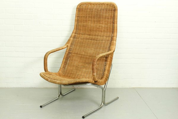 Mid-Century Wicker Lounge Chair by Dirk Van Sliedregt for Jonker Brothers, 1960s-ZA-1378525