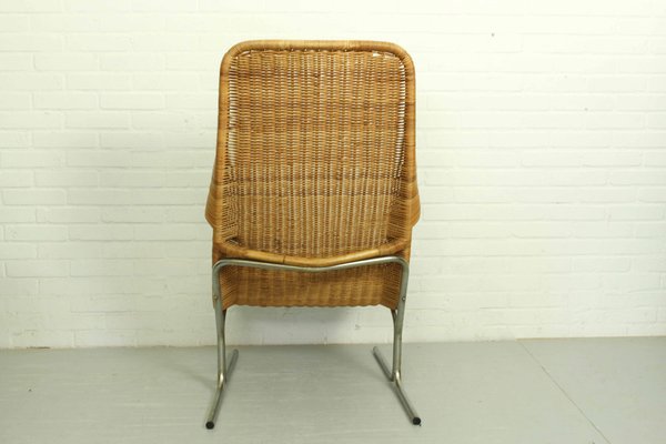 Mid-Century Wicker Lounge Chair by Dirk Van Sliedregt for Jonker Brothers, 1960s-ZA-1378525