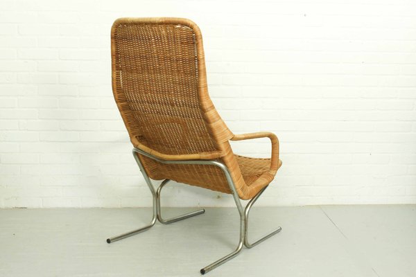 Mid-Century Wicker Lounge Chair by Dirk Van Sliedregt for Jonker Brothers, 1960s-ZA-1378525