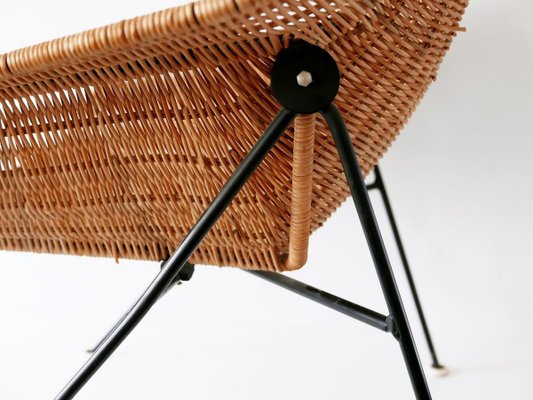 Mid-Century Wicker Lounge Chair, Sweden, 1950s-WPT-843997