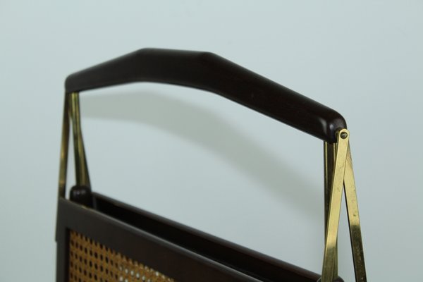 Mid-Century Wicker Magazine Rack, 1960s-ZWH-707830