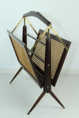 Mid-Century Wicker Magazine Rack, 1960s-ZWH-707830