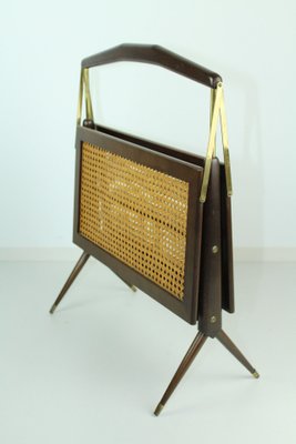 Mid-Century Wicker Magazine Rack, 1960s-ZWH-707830