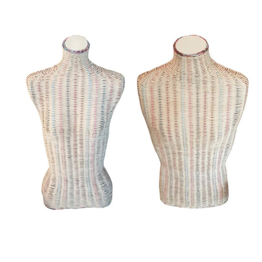 Mid-Century Wicker Mannequin, Set of 2