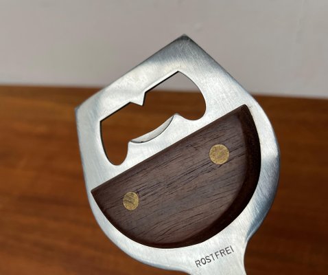 Mid-Century Wine Glass-Shaped Bottle Opener in Metal and Wood, 1960s-UAH-1811330