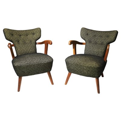 Mid-Century Wingback Armchairs from Krásná Jizba, Czechoslovakia, 1940s, Set of 2-HXT-2042062