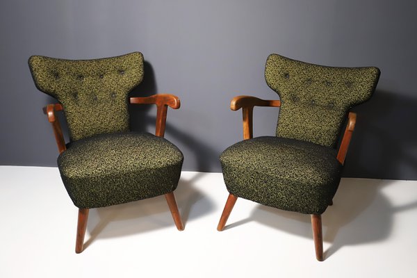 Mid-Century Wingback Armchairs from Krásná Jizba, Czechoslovakia, 1940s, Set of 2-HXT-2042062