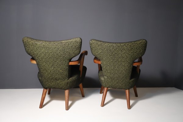 Mid-Century Wingback Armchairs from Krásná Jizba, Czechoslovakia, 1940s, Set of 2-HXT-2042062