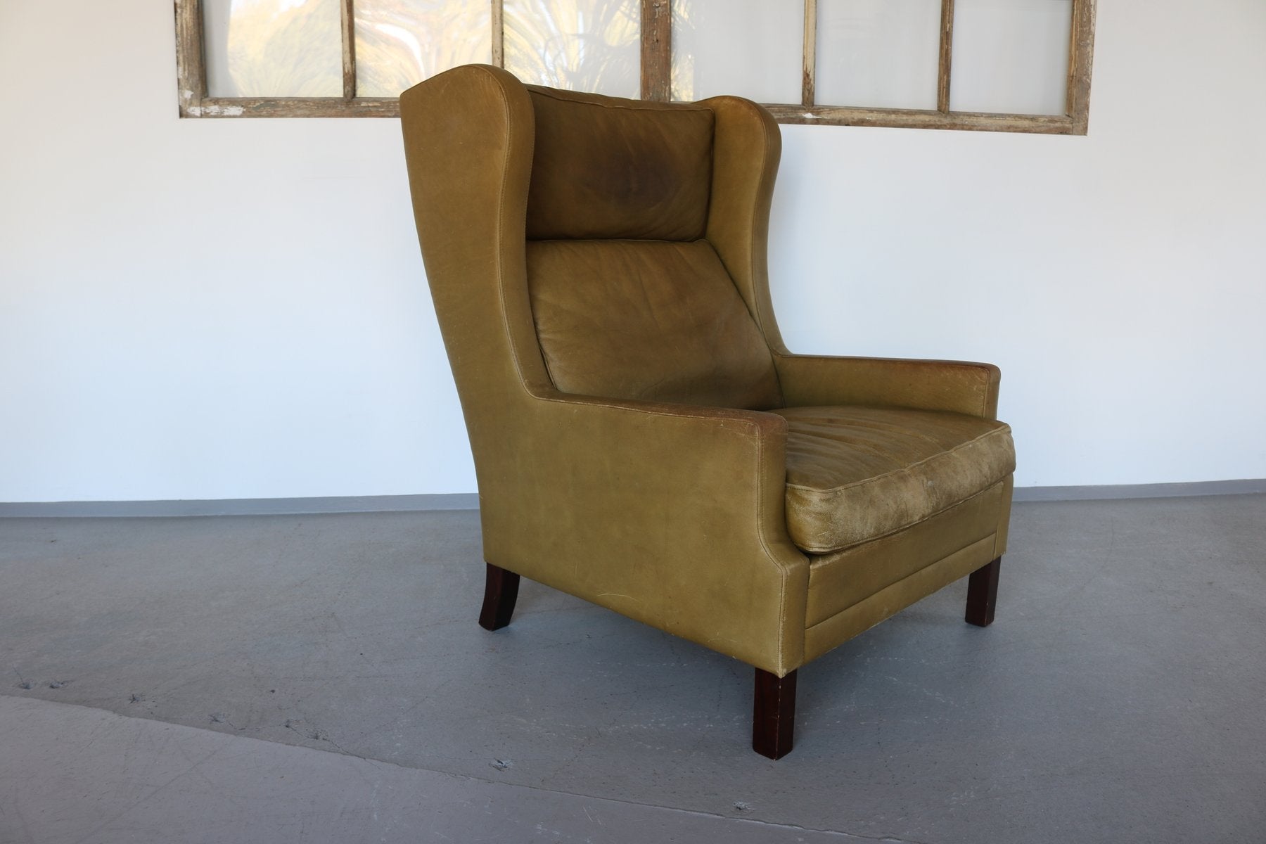 Mid-Century Wingback Chair in Leather by Georg Thams, 1960s