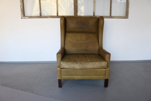 Mid-Century Wingback Chair in Leather by Georg Thams, 1960s-FUP-1340490