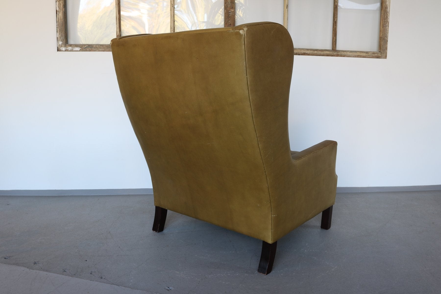 Mid-Century Wingback Chair in Leather by Georg Thams, 1960s