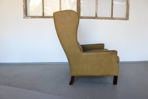 Mid-Century Wingback Chair in Leather by Georg Thams, 1960s-FUP-1340490