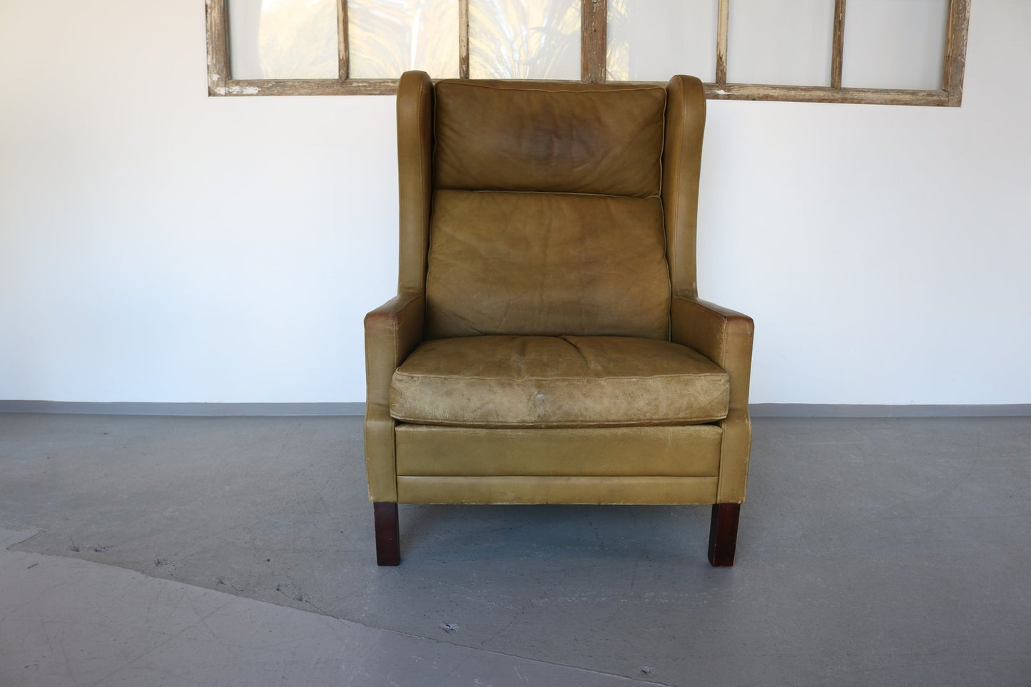 Mid-Century Wingback Chair in Leather by Georg Thams, 1960s