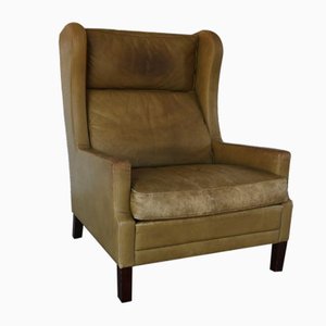 Mid-Century Wingback Chair in Leather by Georg Thams, 1960s-FUP-1340490