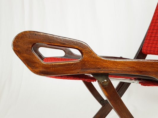 Mid-Century Wood and Fabric Folding Chair by Gio Ponti for Reguitti, 1950s-RD-1819362