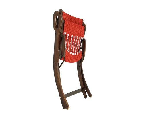 Mid-Century Wood and Fabric Folding Chair by Gio Ponti for Reguitti, 1950s-RD-1819362