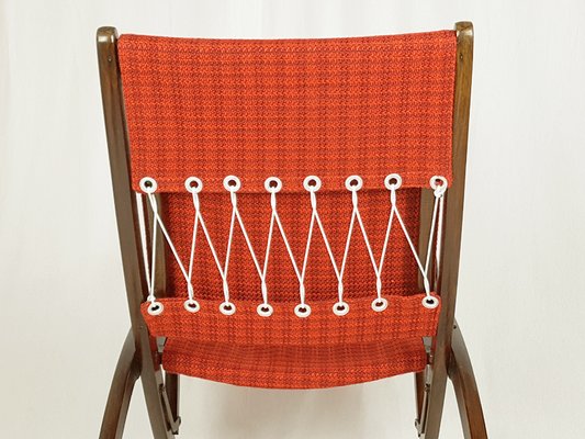 Mid-Century Wood and Fabric Folding Chair by Gio Ponti for Reguitti, 1950s-RD-1819362