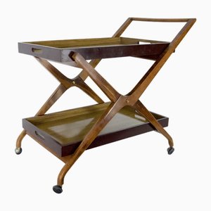 Mid-Century Wood and Formica Bar Cart in the style of Angelo Ostuni, Italy, 1950s-OT-2027836