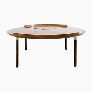 Mid-Century Wood and Leather Coffee Table-NYF-2024144