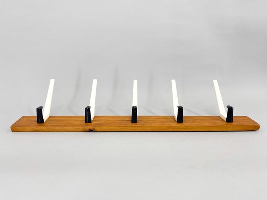 Mid-Century Wood and Plastic Wall Coat Rack, 1970s-TZ-1757300