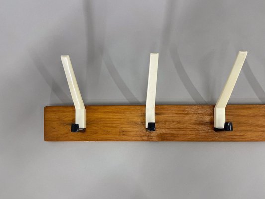 Mid-Century Wood and Plastic Wall Coat Rack, 1970s-TZ-1757300