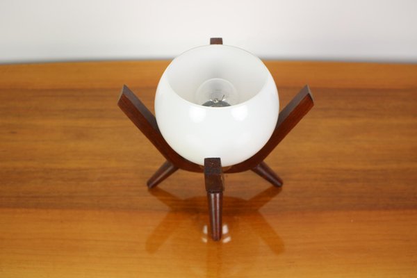 Mid-Century Wood Bedside Table Lamp from Dřevo Humpolec, 1970s-TZ-768302