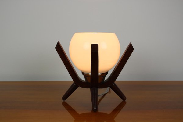 Mid-Century Wood Bedside Table Lamp from Dřevo Humpolec, 1970s-TZ-768302