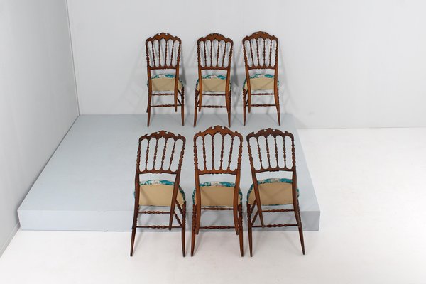 Mid-Century Wood Chairs attributed to Guiseppe Gaetano Descalzi for Fratelli Levaggi, Italy, 1950s, Set of 6-KVF-1789594