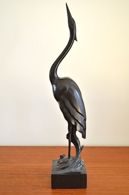 Mid-Century Wood Crane, 1950s-OV-1031142