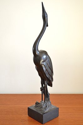 Mid-Century Wood Crane, 1950s-OV-1031142