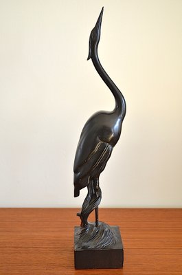 Mid-Century Wood Crane, 1950s-OV-1031142