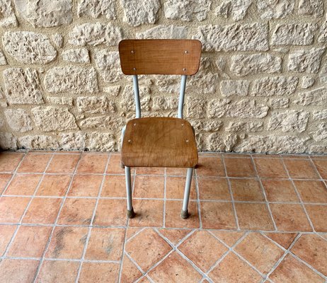 Mid-Century Wood & Metal Children's Chair, 1950s-OJT-847147