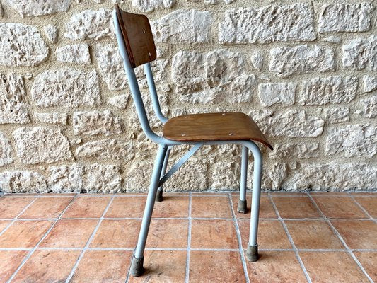 Mid-Century Wood & Metal Children's Chair, 1950s-OJT-847147