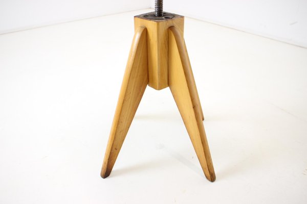 Mid-Century Wood Revolving Chair, Czechoslovakia, 1970s-TZ-1141910