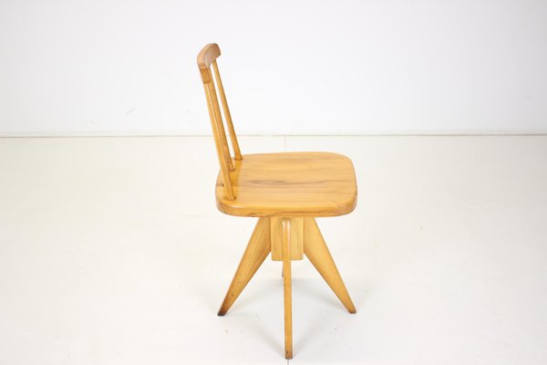 Mid-Century Wood Revolving Chair, Czechoslovakia, 1970s-TZ-1141910