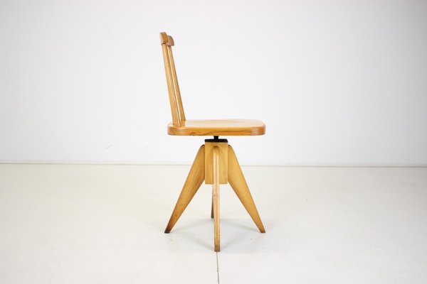 Mid-Century Wood Revolving Chair, Czechoslovakia, 1970s-TZ-1141910