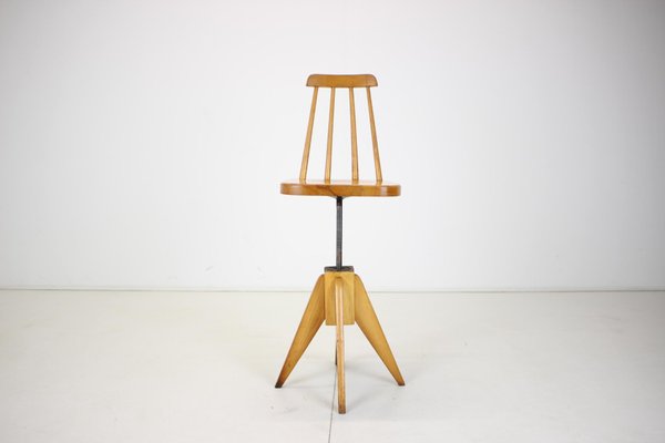 Mid-Century Wood Revolving Chair, Czechoslovakia, 1970s-TZ-1141910