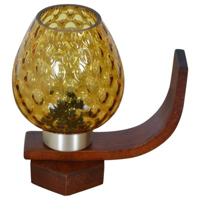 Mid-Century Wood Table Lamp from Drevo Humpolec, 1960s-TZ-848548